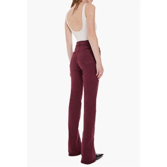 Mother The Rascal Sliced Up Heel Jeans Size 24, Burgundy, NWT  $248 - Picture 8 of 10